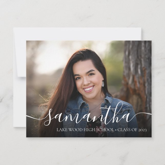 Invitation Typographie de script moderne Photo Graduation Par (Devant)