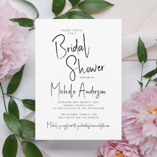 Invitation Typographie de script moderne pour Baby Shower