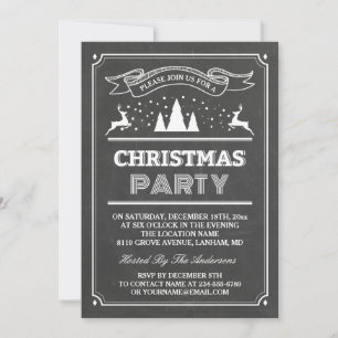 Invitation Typographie de tableau moderne Noël