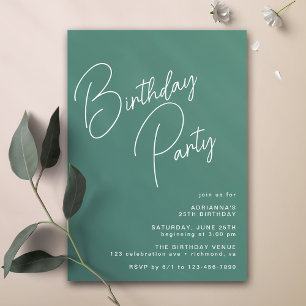 Invitation Typographie décontractée Jour d'anniversaire Tur