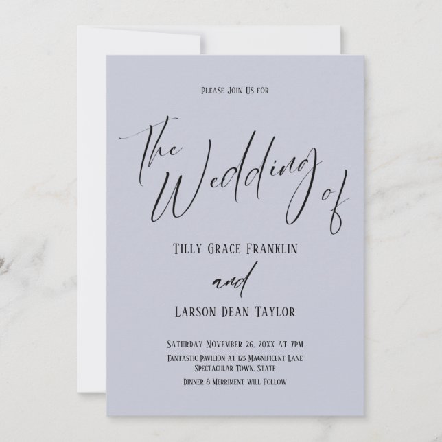 Invitation Typographie d'écriture manuscrite Le Mariage de Bl (Devant)