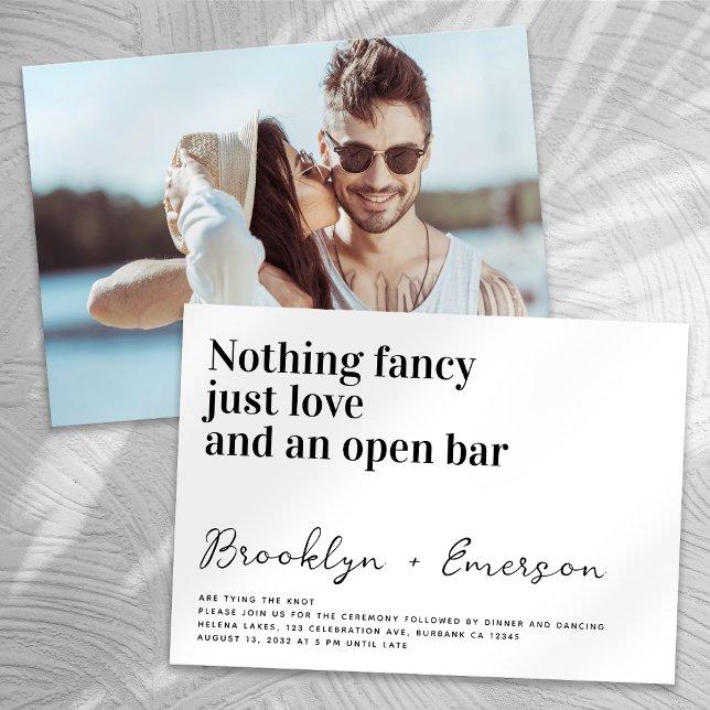 Invitation Typographie drôle Rien de Mariage photo fantaisie (Créateur téléchargé)