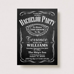 Invitation Typographie du tableau de bord tendance Bachelor P