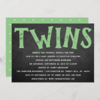 Typographie du tableau noir Baby shower jumeaux ne