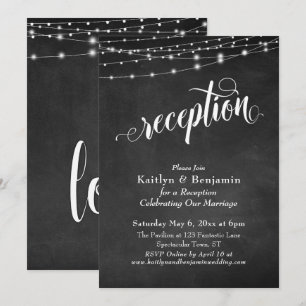 Invitation Typographie Élaborée Tableau Noir Lumières Récepti