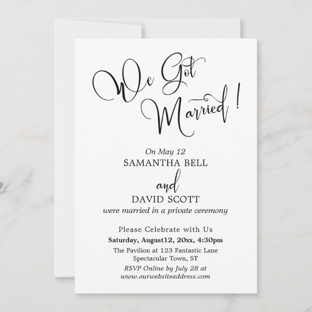 Invitation Typographie Élégante, Simple Moderne, Nous sommes  (Devant)