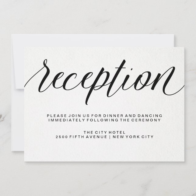 Invitation Typographie élégante sur l'aquarelle de la récepti (Devant)