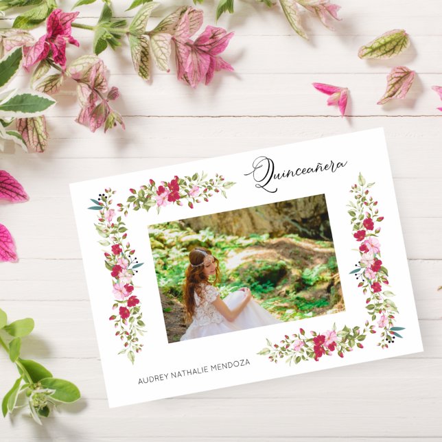 Invitation Typographie fantaisiste espagnole pour Quinceañera (Créateur téléchargé)