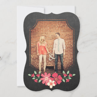 Invitation Typographie Florale Rustique Tableau Noir pour Fai