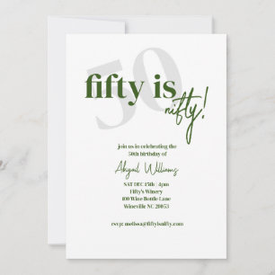 Invitation Typographie Gras avec Calligraphie 50 Joyeux Anniv
