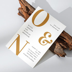 Invitation Typographie grasse automne moutarde détails de mar