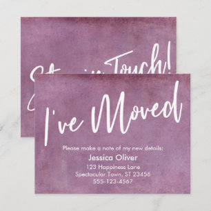 Invitation Typographie « Je me suis installé » Annonce rose G