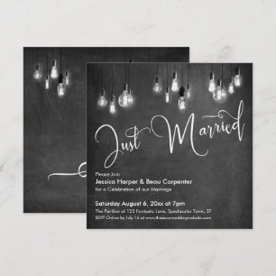 Invitation Typographie "Jeunes mariés", Lumières d'Edison, Ta