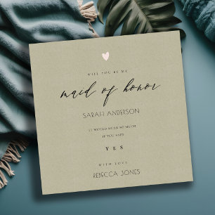 Invitation TYPOGRAPHIE KRAFT ÉLÉGANTE SIMPLE demoiselle d'hon