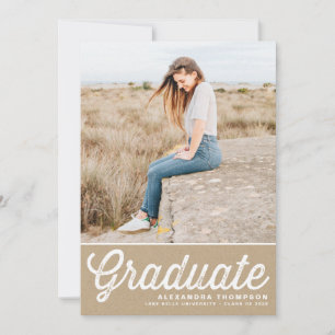 Invitation Typographie Kraft Paper Retro Gras Photo Remise de
