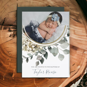 Invitation Typographie manuscrite de script Baptême de couron