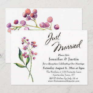 Invitation Typographie Mariés à l'eau avec des Baies et des B