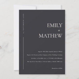 INVITATION TYPOGRAPHIE MINIMALE MODERNE NOIR ET BLANC DE MARI