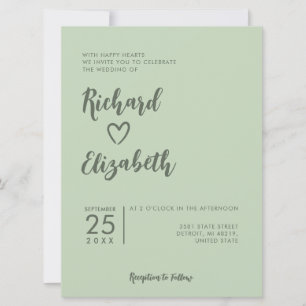 Invitation Typographie minimale Nettoyer le Mariage moderne