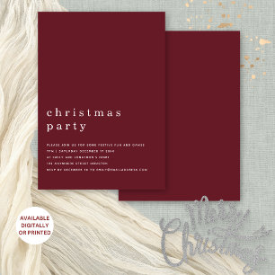 Invitation Typographie minimale Noël Fête Bourgogne