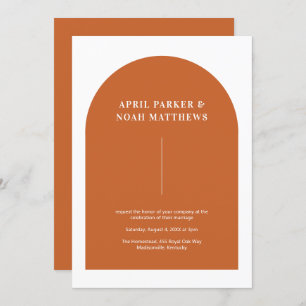 Invitation Typographie minimaliste de la forme de l'arc brûlé