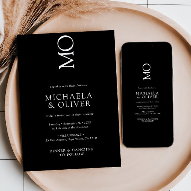 Invitation Typographie minimaliste élégante Mariage moderne (Créateur téléchargé)