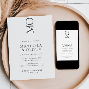 Invitation Typographie minimaliste élégante Mariage moderne