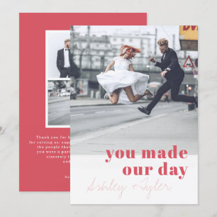 Invitation Typographie minimaliste moderne Mariage Merci phot