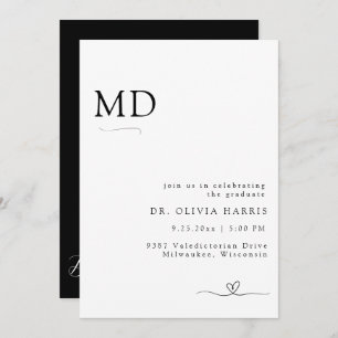 Invitation Typographie minimaliste moderne MD Graduation