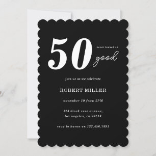 Invitation Typographie minimaliste moderne simple 50e anniver