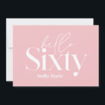 Invitation Typographie minimaliste moderne simple 60e anniver<br><div class="desc">Typographie minimaliste moderne simple poupée rose et blanc invitation à 60ème anniversaire. Une collection contemporaine.</div>