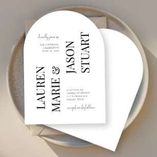 Invitation Typographie minimaliste simple Mariage noir