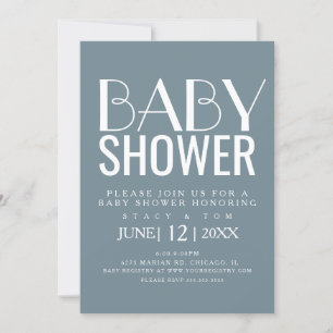 Invitation Typographie moderne Baby shower Plante simple en c