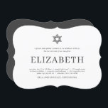 Invitation Typographie moderne bat mitzvah<br><div class="desc">Composé d'un script ludique et de la typographie serif; Tout sur un fond d'arrière - plan blanc. Il est conçu par Select Party Supplies,  exclusif pour Zazzle. Disponible ici : http://www.zazzle.com/selectpartysupplies</div>