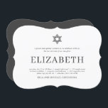 Invitation Typographie moderne bat mitzvah<br><div class="desc">Composé d'un script ludique et de la typographie serif; Tout sur un fond d'arrière - plan blanc. Il est conçu par Select Party Supplies,  exclusif pour Zazzle. Disponible ici : http://www.zazzle.com/selectpartysupplies</div>