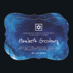 Invitation Typographie moderne Bat mitzvah d'aquarelle bleu<br><div class="desc">Composé d'un script ludique et d'une typographie serif; Le tout sur fond d'arrière - plan bleu aquarelle. 

Il est conçu par Select Party Supplies,  exclusif pour Zazzle.

Disponible ici :http://www.zazzle.com/selectpartysupplies</div>