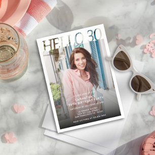 Invitation Typographie Moderne Bonjour 30 Trentième Anniversa