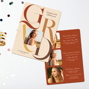 Invitation Typographie Moderne de Grad Diplôme Diplôme de Pho