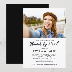 Invitation Typographie moderne Douche par mail photo
