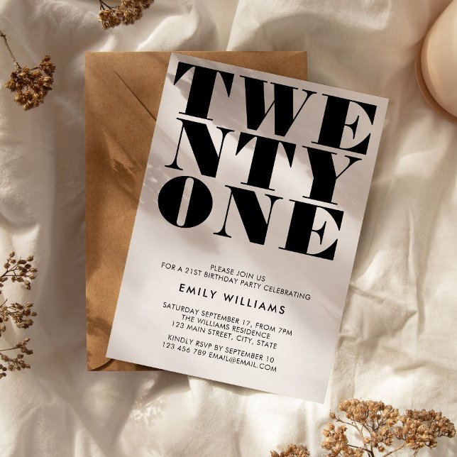 Invitation Typographie moderne élégant noir et blanc (Créateur téléchargé)