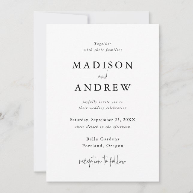Invitation Typographie moderne élégante (Devant)