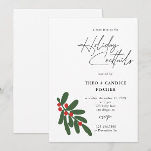 Invitation Typographie moderne élégante Cocktails de vacances