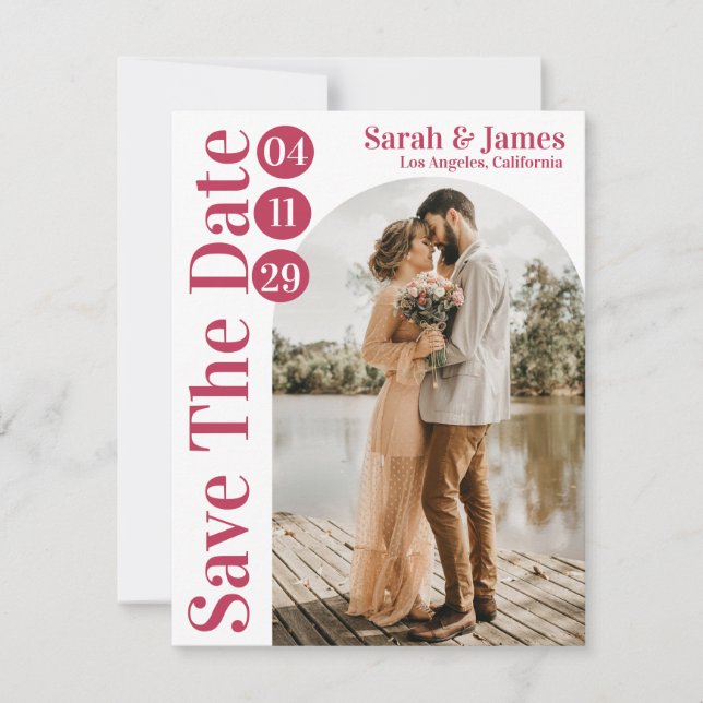 Invitation Typographie moderne élégante Photo Enregistrer la  (Devant)