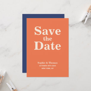 Invitation Typographie moderne Gras Mariage Enregistrer la da