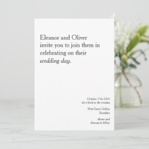 Invitation Typographie moderne Gras Noir Blanc Mariage élégan