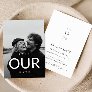 Invitation Typographie moderne Mariage Enregistrer La Date Ph