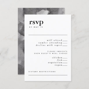 Invitation Typographie moderne noir et blanc Aquarelle RSVP