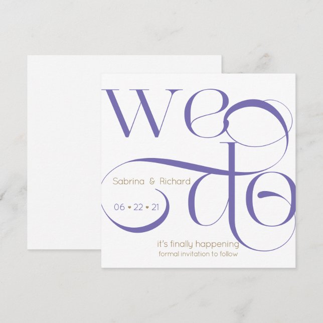 Invitation Typographie moderne NOUS SOMMES EN TRAIN D'enregis (Devant / Derrière)