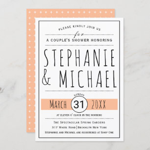 Invitation Typographie moderne pêche mariage douche couple
