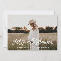 Typographie moderne Photo Baby shower virtuel